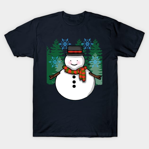 Snow Man T-Shirt by dskfstudio